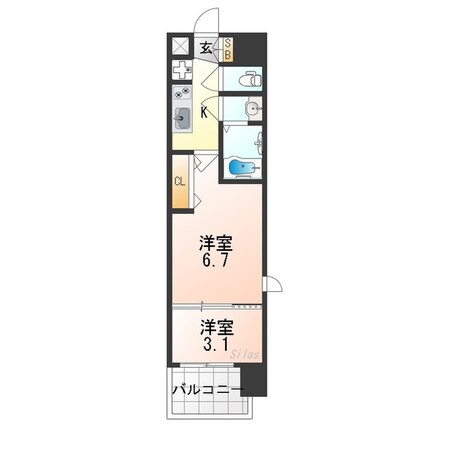 荒本駅 徒歩2分 10階の物件間取画像